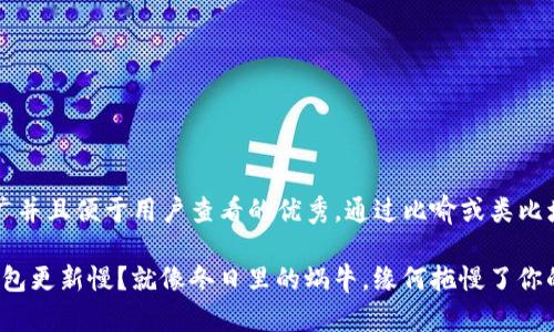 思考一个推广并且便于用户查看的优秀，通过比喻或类比增加趣味性：

“比特币冷钱包更新慢？就像冬日里的蜗牛，缘何拖慢了你的财富之路？”